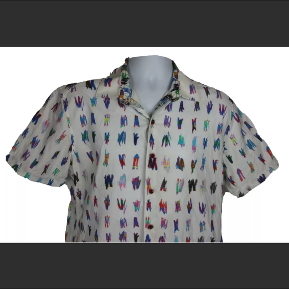 Robert Graham Button up short sleeve Colorful Sz L - Picture 2 of 7
